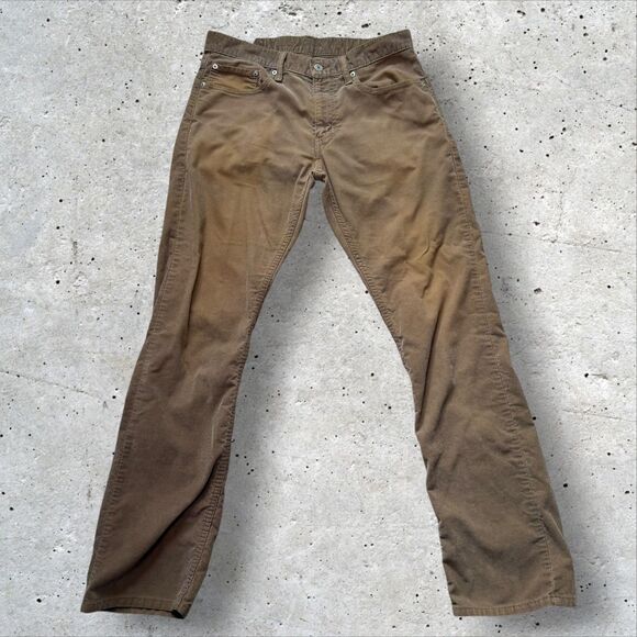 Levi’s 514 Corduroy Pants Brown Size 32x32 Flawed Distressed Straight - Picture 2 of 13